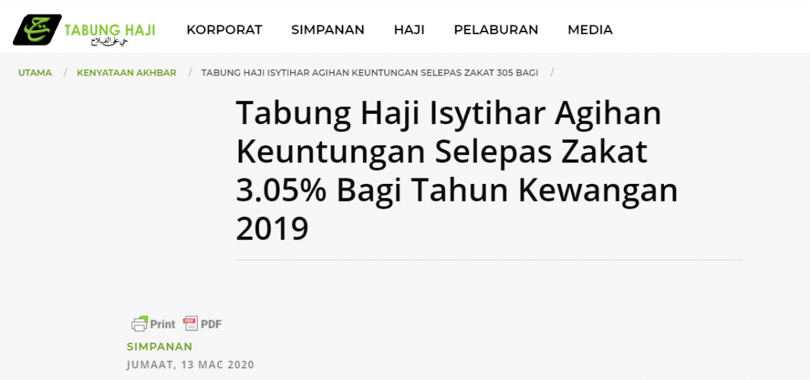Bonus tabung haji 2021 dividen